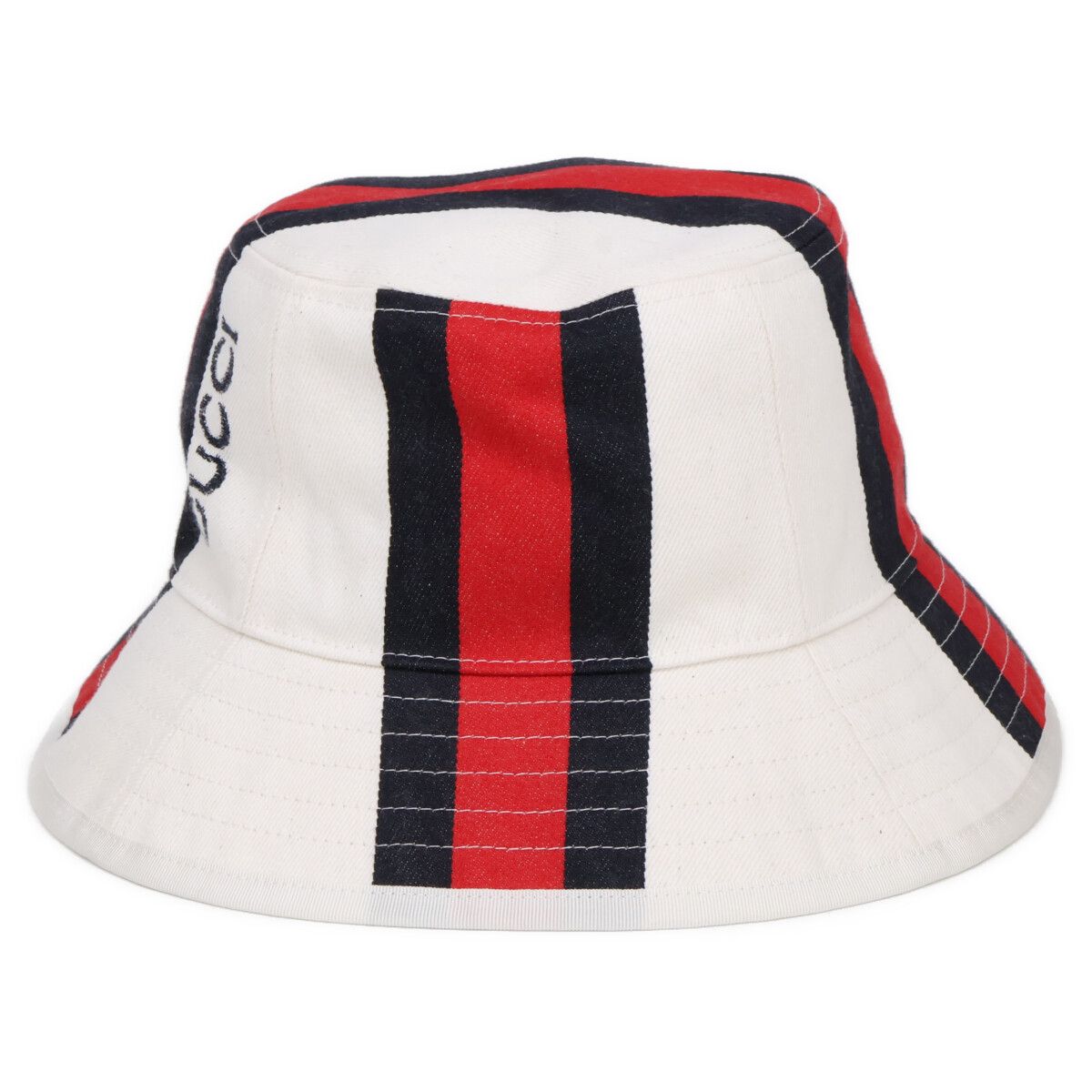 未使用　GUCCI パピエハットサイズM GUCCI グッチ 【新品同様/国内正規】788561 4HBAG ウェブストライプ