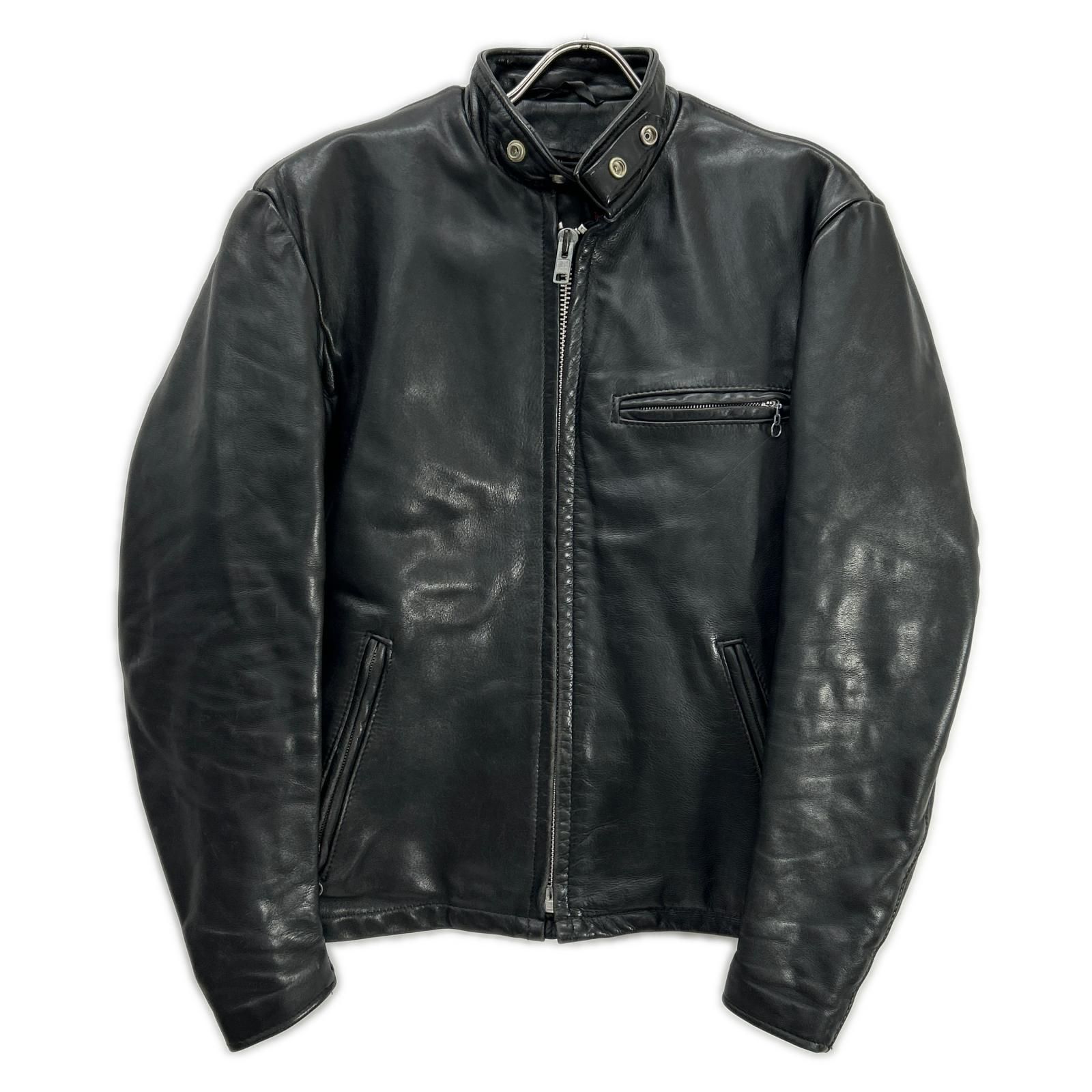 【美品】ショット　シングルライダースジャケット　ボアライナー付き　黒　36 schott ショット 07203 ブラック ボアライナー付 シングルライダース