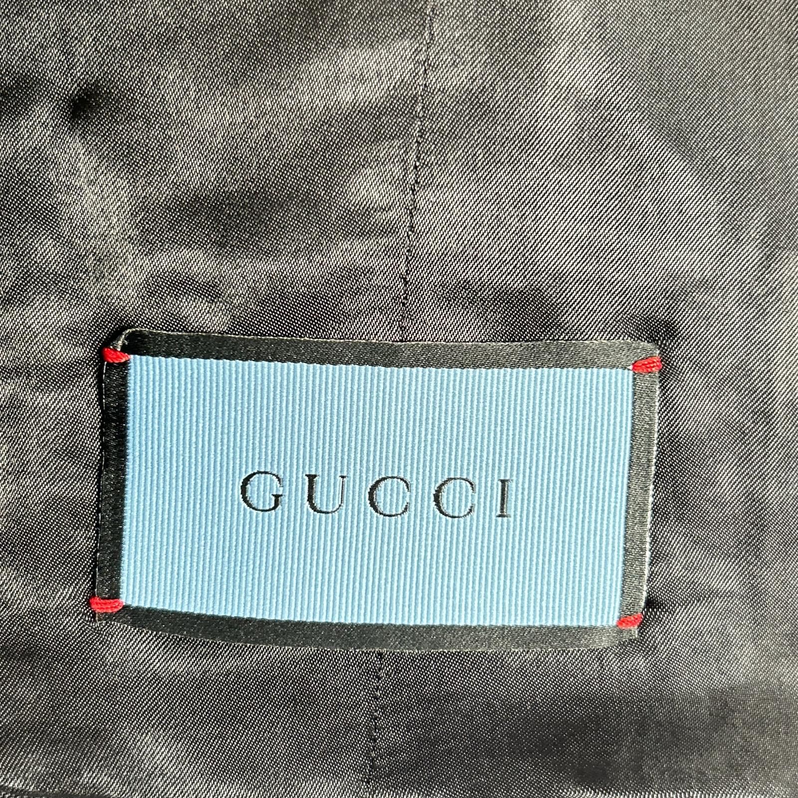 GUCCI グッチ 51M7Z0 ブラック モヘヤ×ウール タキシード ジレ 44R