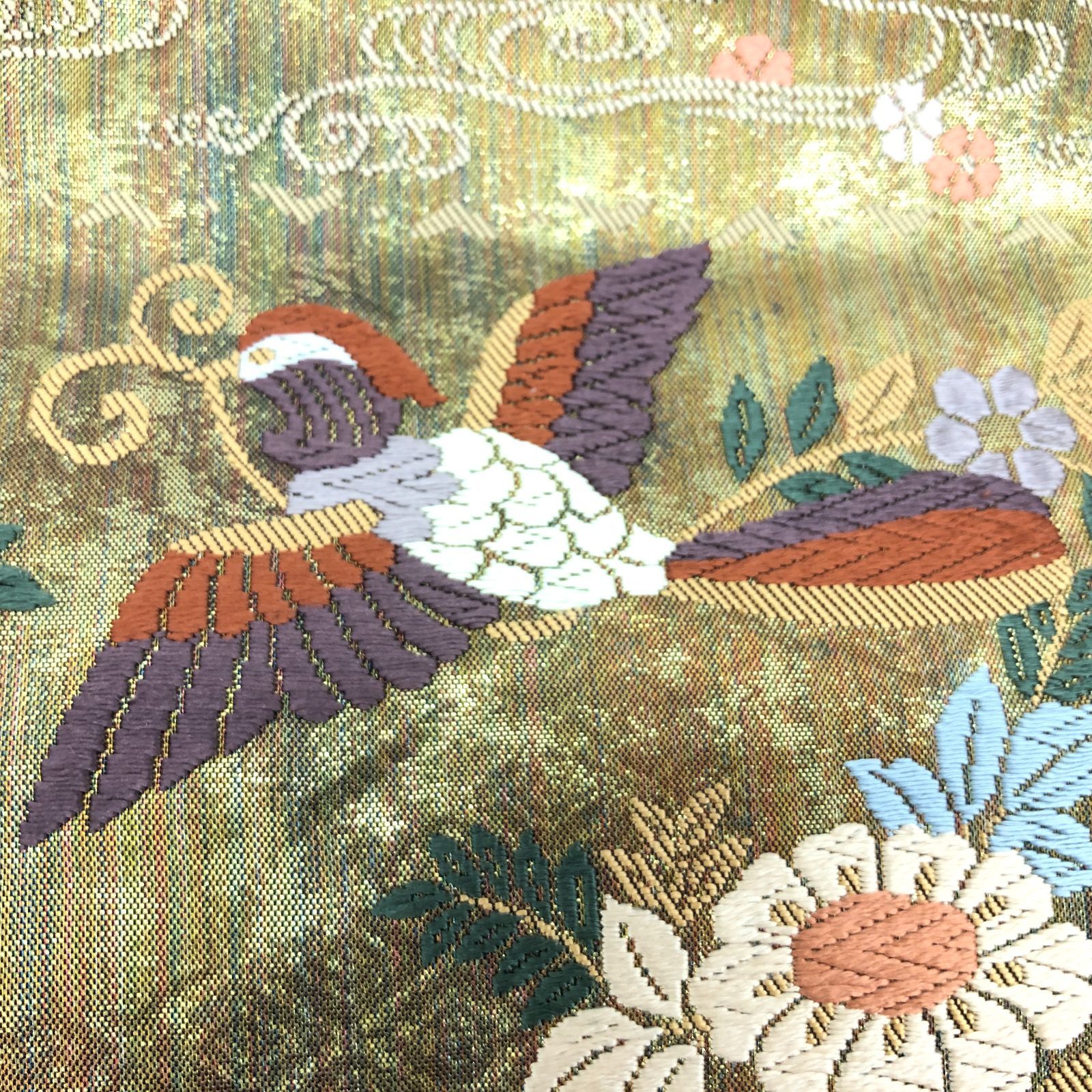 一度着用】美品 コレクション整理 袋帯 帯 六通柄 礼装用 花唐草鳳凰文