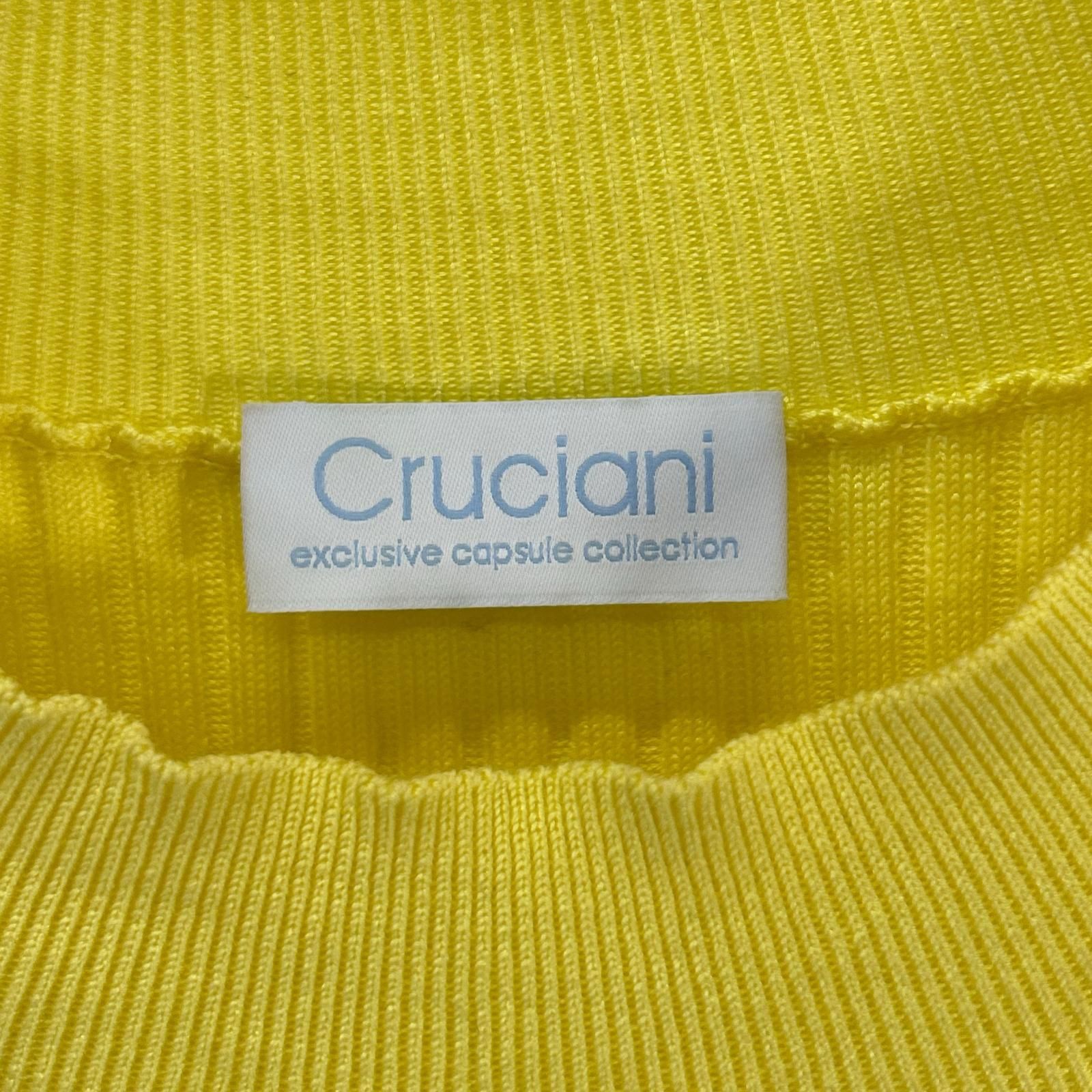 Cruciani クルチアーニ CDM9053 イエロー シルクリブ クルーネック半袖
