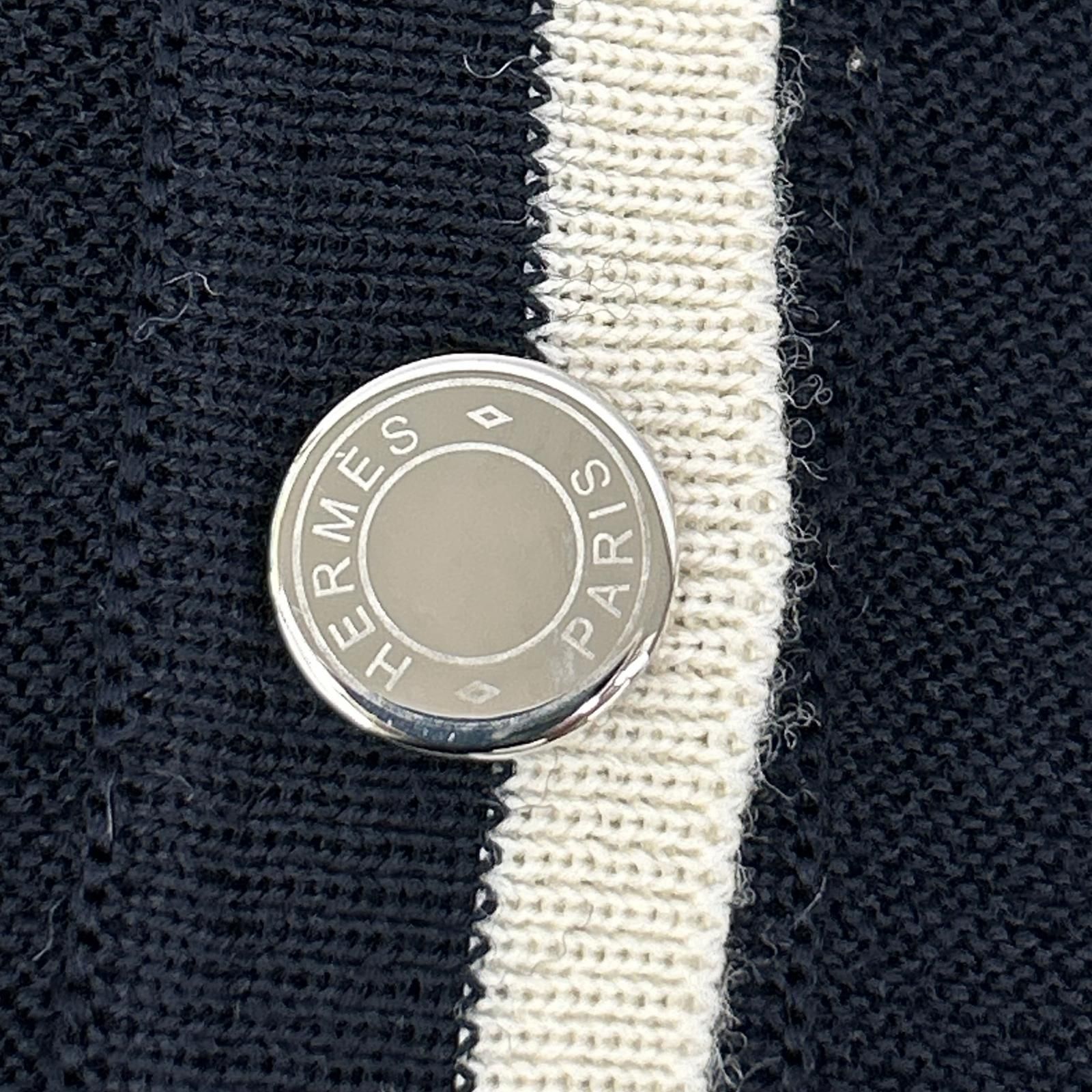 HERMES エルメス ネイビー セリエ釦 ニットセーター 42 - メルカリ