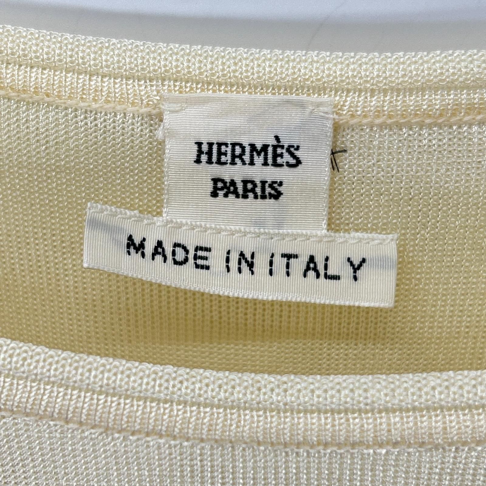 HERMES エルメス スカーフ柄 シルク切替 ニット タグ付き 42 - メルカリ