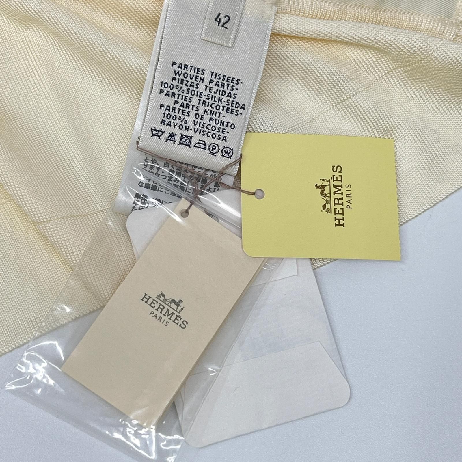 HERMES エルメス スカーフ柄 シルク切替 ニット タグ付き 42 - メルカリ