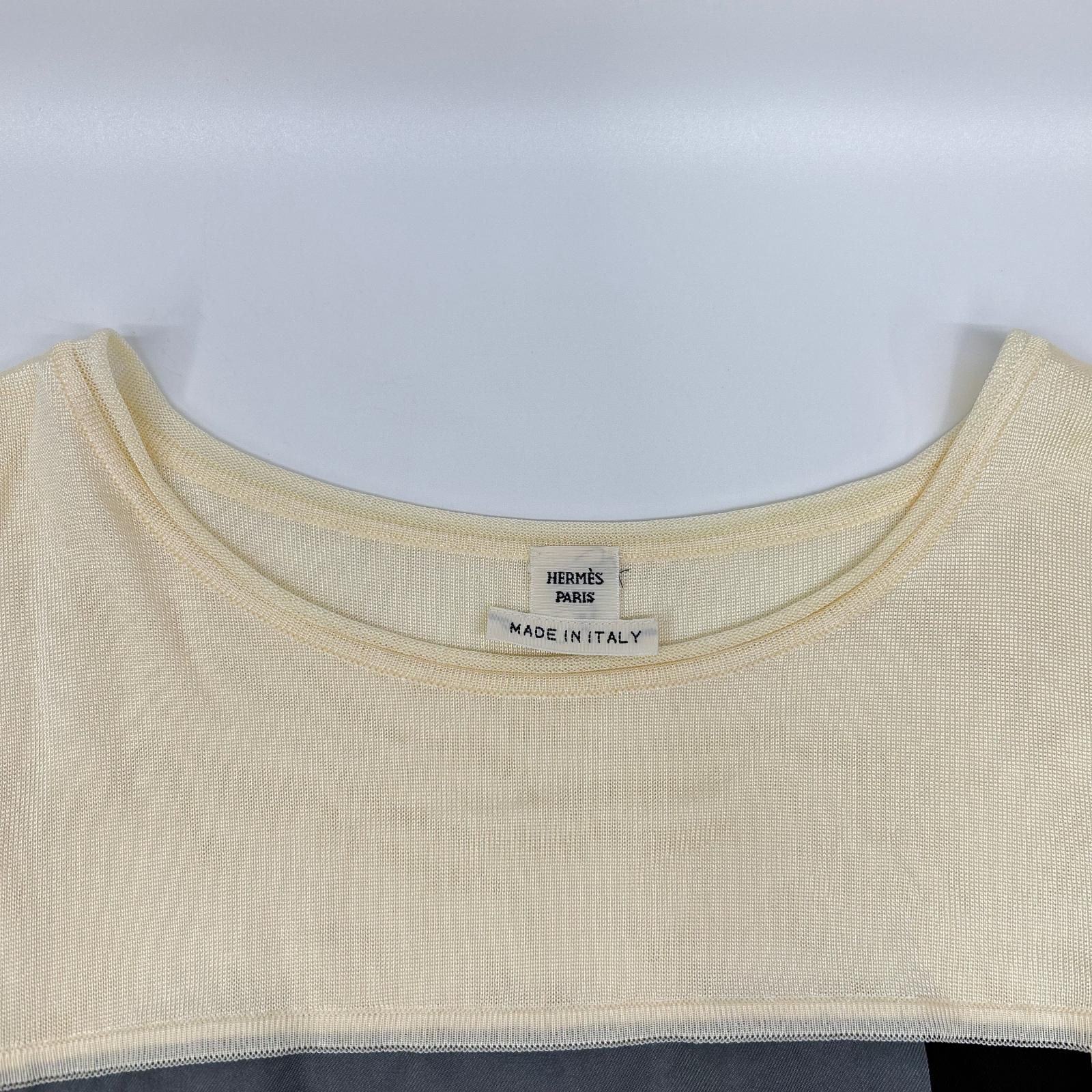 HERMES エルメス スカーフ柄 シルク切替 ニット タグ付き 42 - メルカリ
