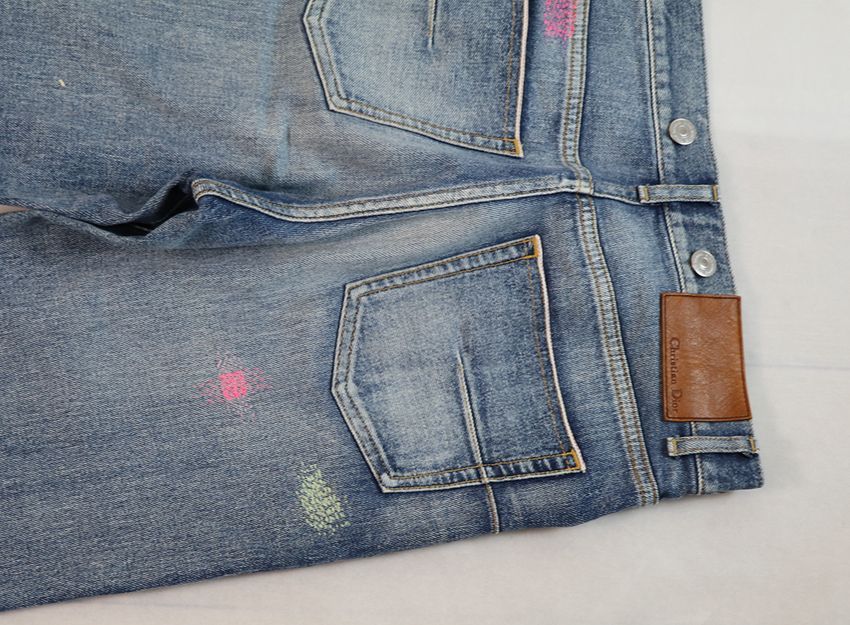 美品 Dior Homme ディオールオム カラー刺繍 デニムパンツ 28インチ