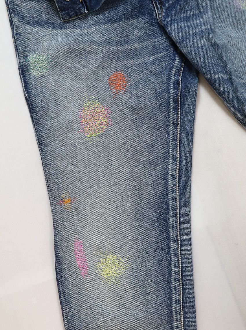 美品 Dior Homme ディオールオム カラー刺繍 デニムパンツ 28インチ