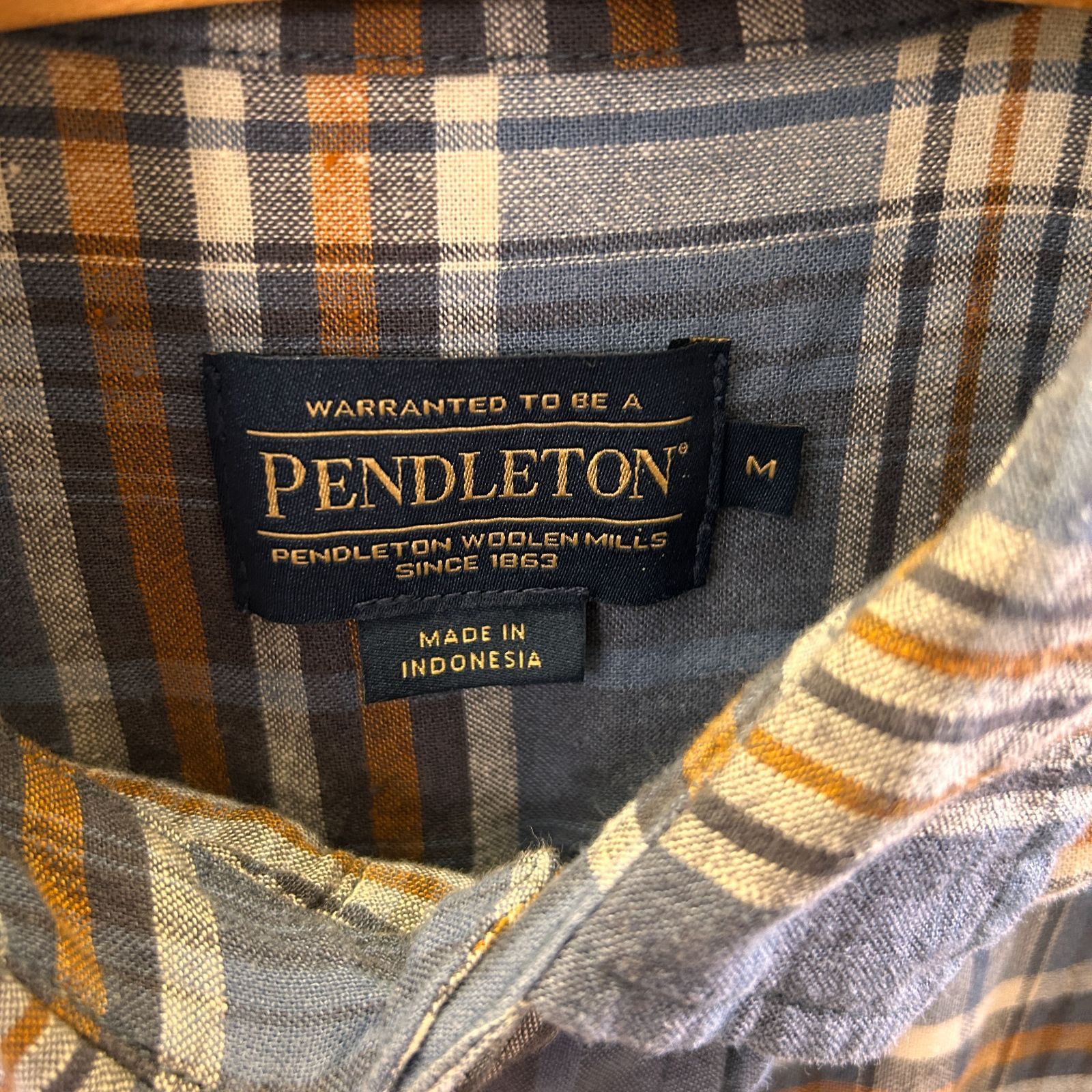 【PENDLETON】ペンドルトン 半袖チェックシャツ リネン レーヨン ブルー オレンジ アメカジ 【PENDLETON】ペンドルトン 半袖チェックシャツ リネン レーヨン ブルー オレンジ アメカジ