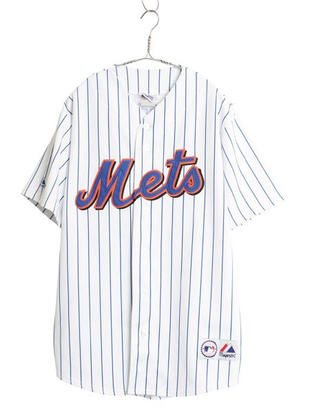 メッツ ベースボール シャツ メンズ XL 程 MLB オフィシャル マジェスティック 大リーグ ユニフォーム ゲームシャツ ジャージ 大きいサイズ