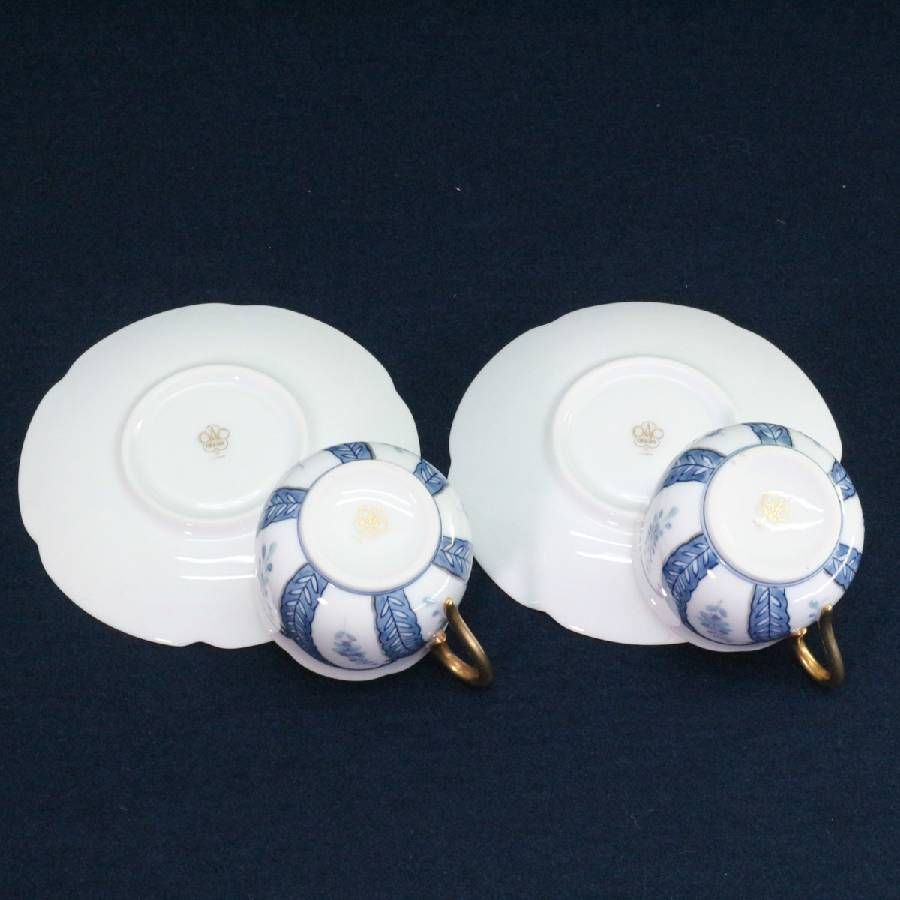 2客セット】 大倉陶園 呉須更紗 デミタスカップ&ソーサー ペア シルク