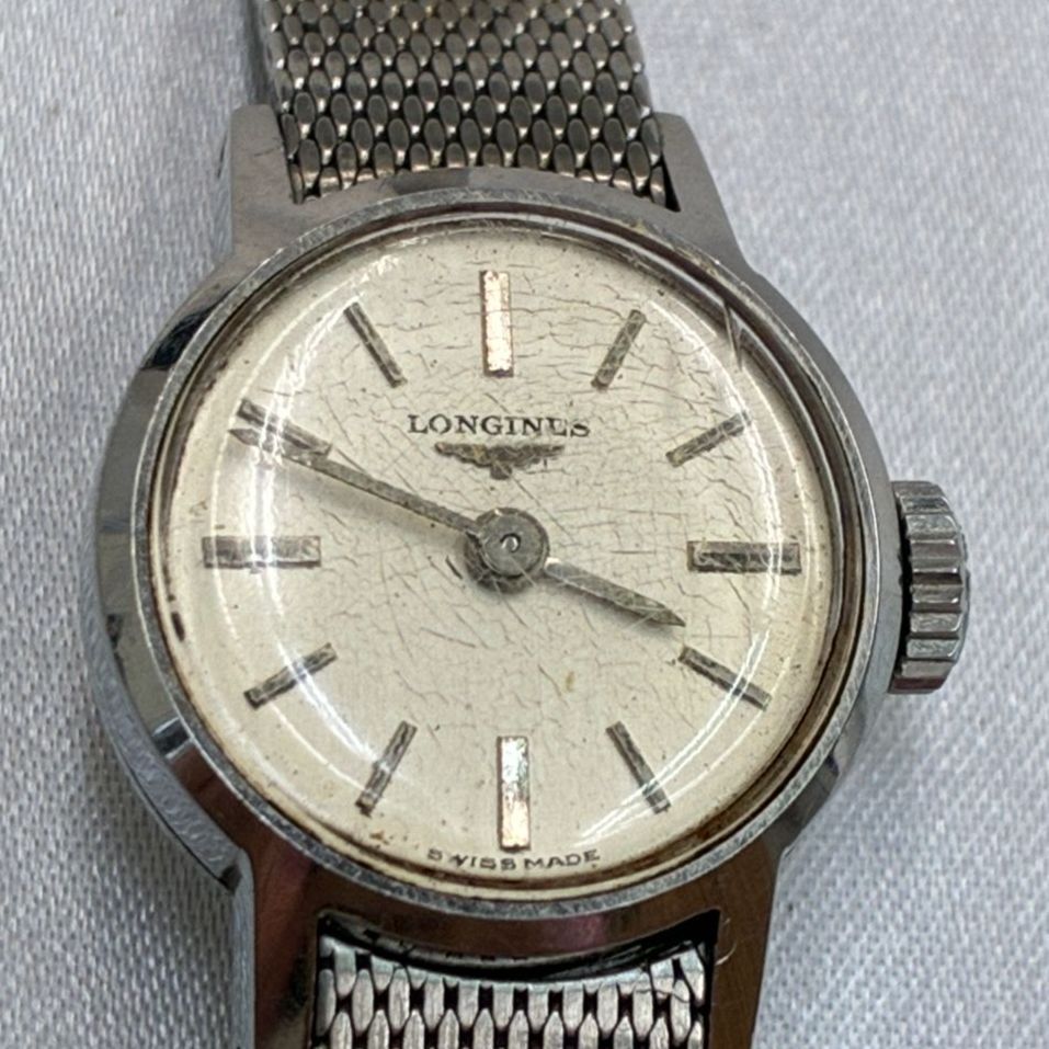 N【ビンテージ】LONGINES ロンジン 手巻き 腕時計 シルバー