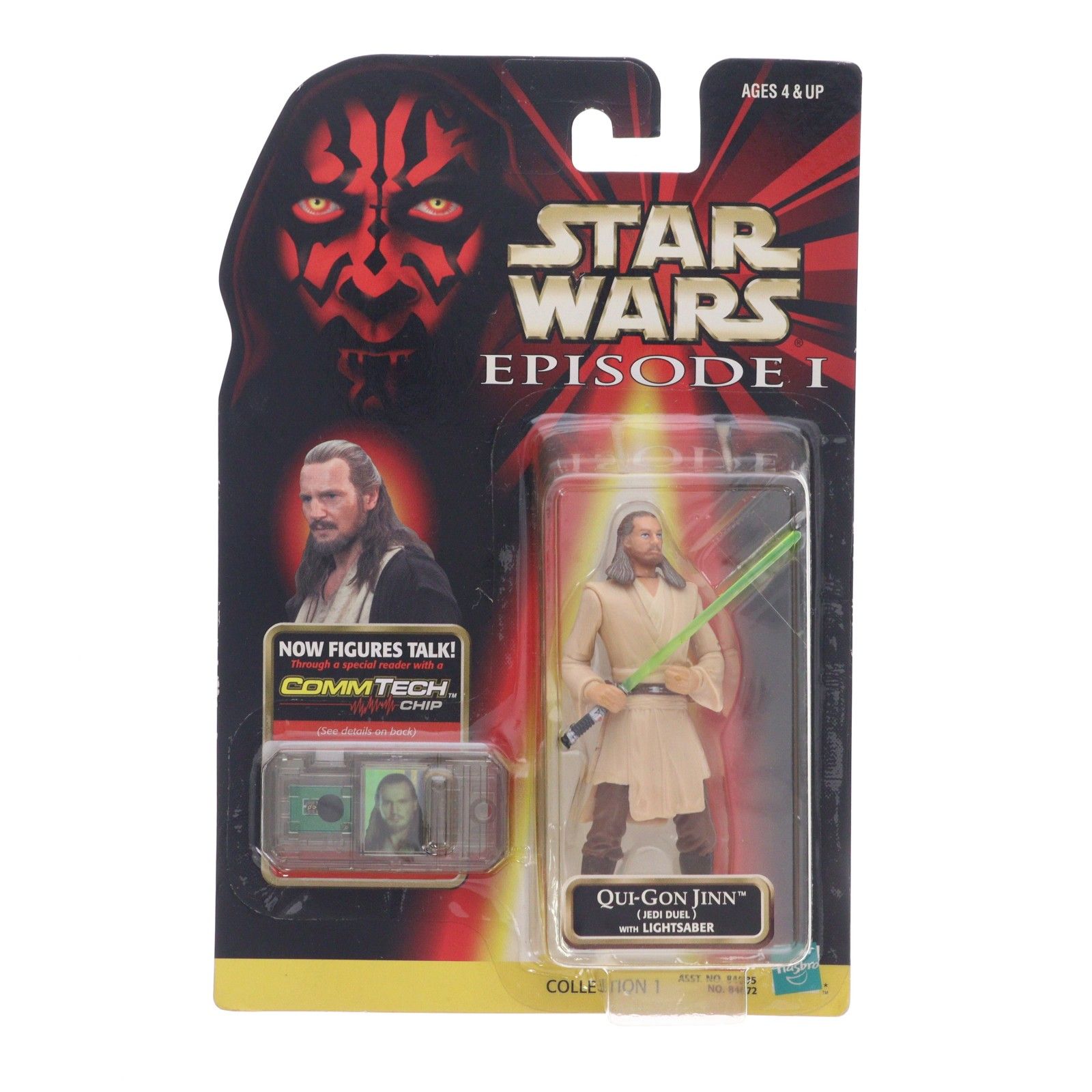 Figura Comtech de Star Wars Qui-Gon Jinn STAR WARS Episodio 1/Amenaza Fantasma Figura móvil completa (84072) Tommy