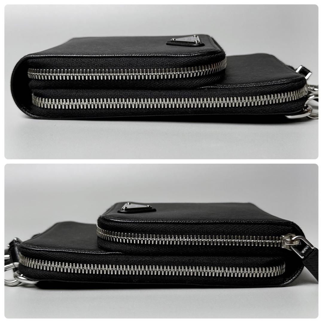 PRADA / サフィアーノ トライアングルロゴ スマホショルダーバッグ