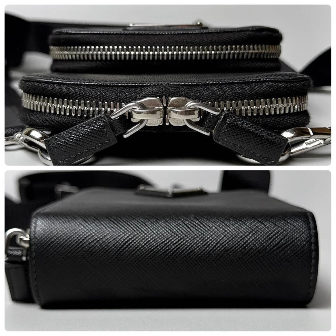 PRADA / サフィアーノ トライアングルロゴ スマホショルダーバッグ