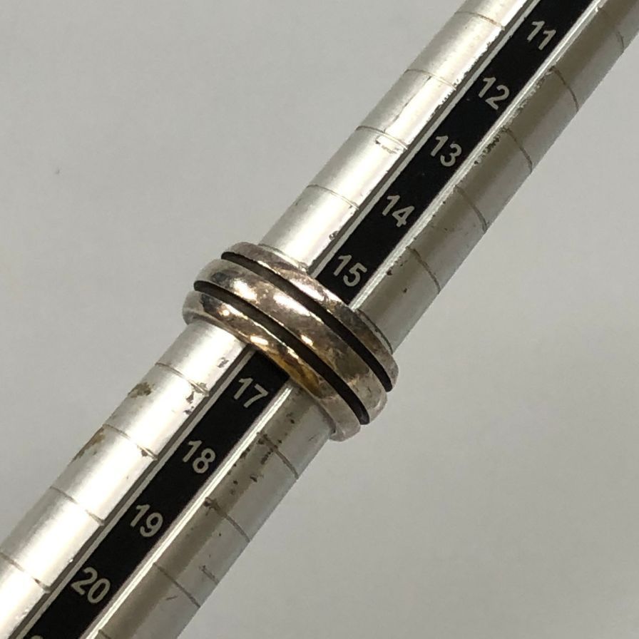 ティファニー リング グルーブド ダブル ライン SV925 メンズ サイズ16号程度 TIFFANY&Co.【LA】 ティファニー リング グルーブド ダブル ライン SV925 メンズ サイズ16