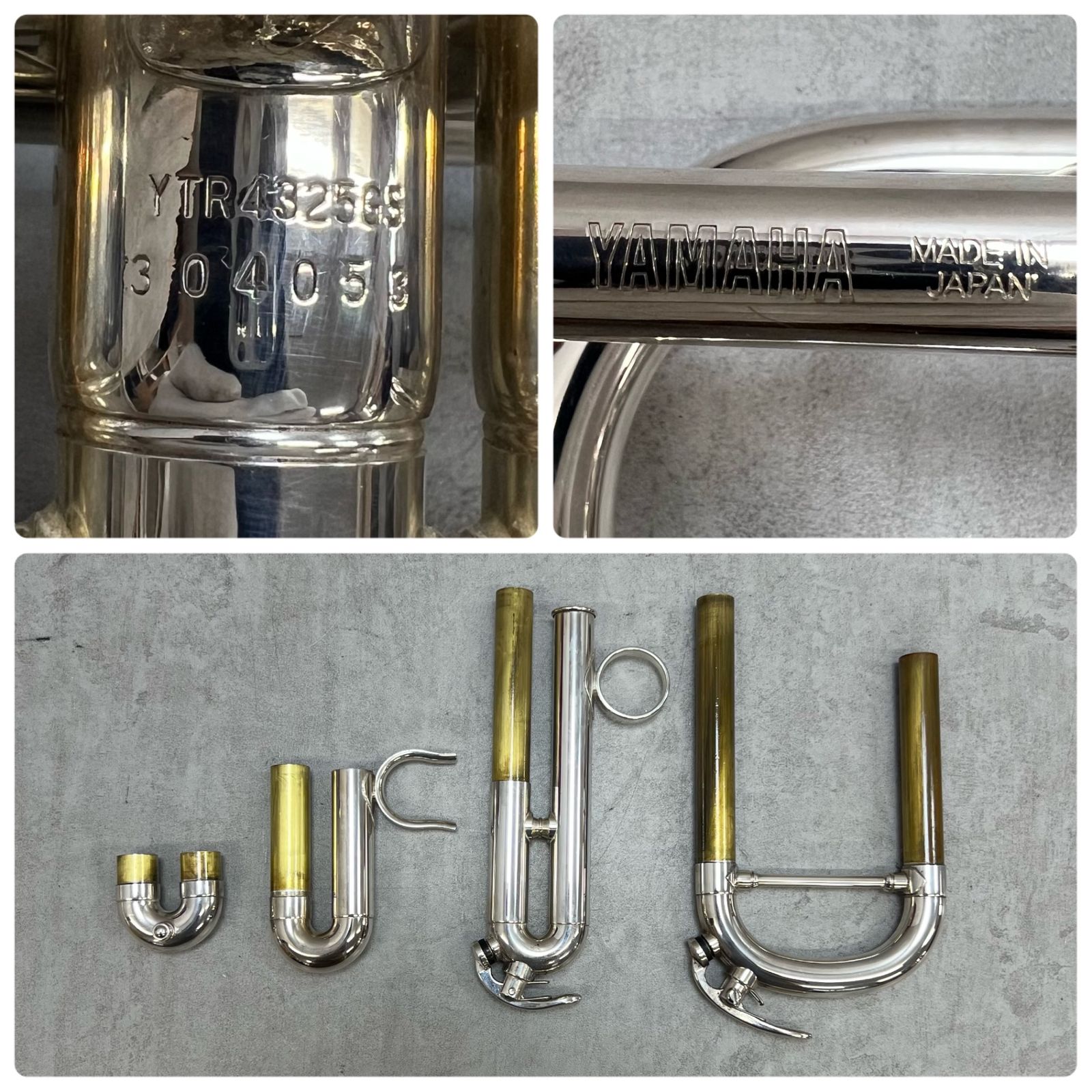 美品　ヤマハ　B♭トランペット　YTR-4325GS　ゴールドブラス　銀メッキ　シルバー　管楽器　YAMAHA　trumpet　SILVERPLATE 美品 ヤマハ B♭トランペット YTR-4325GS ゴールドブラス 銀メッキ