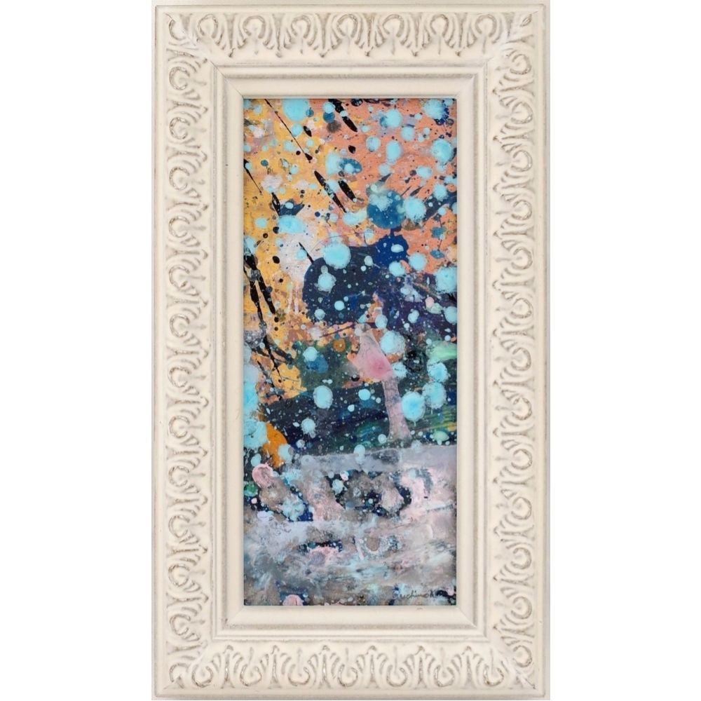内野隆文　スターリーナイト　絵画　抽象画　アート作品　現代美術　ミニ額　額縁　真作