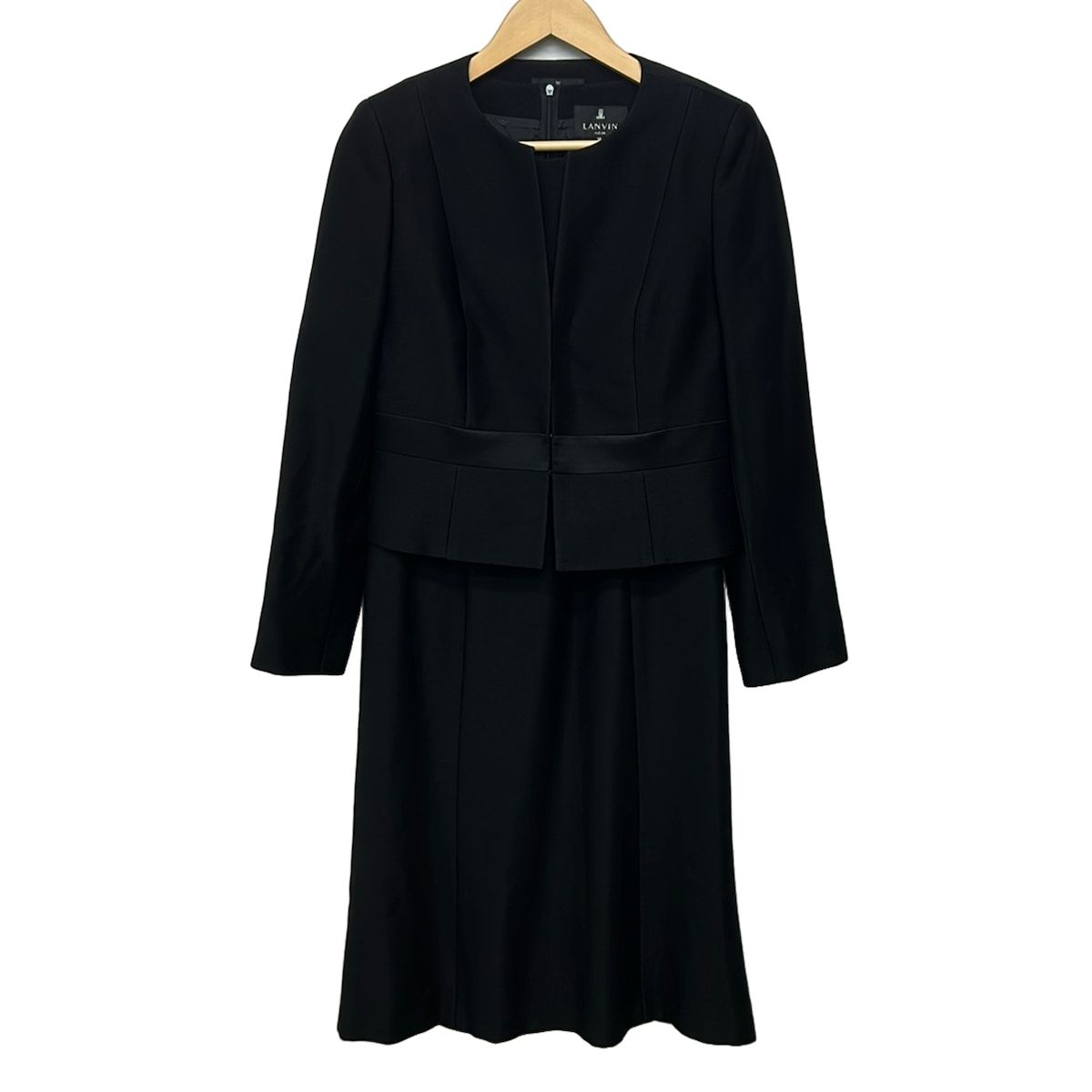LANVIN(ランバン) ワンピースセットアップ レディース美品 - 黒 NOIR/肩パッド