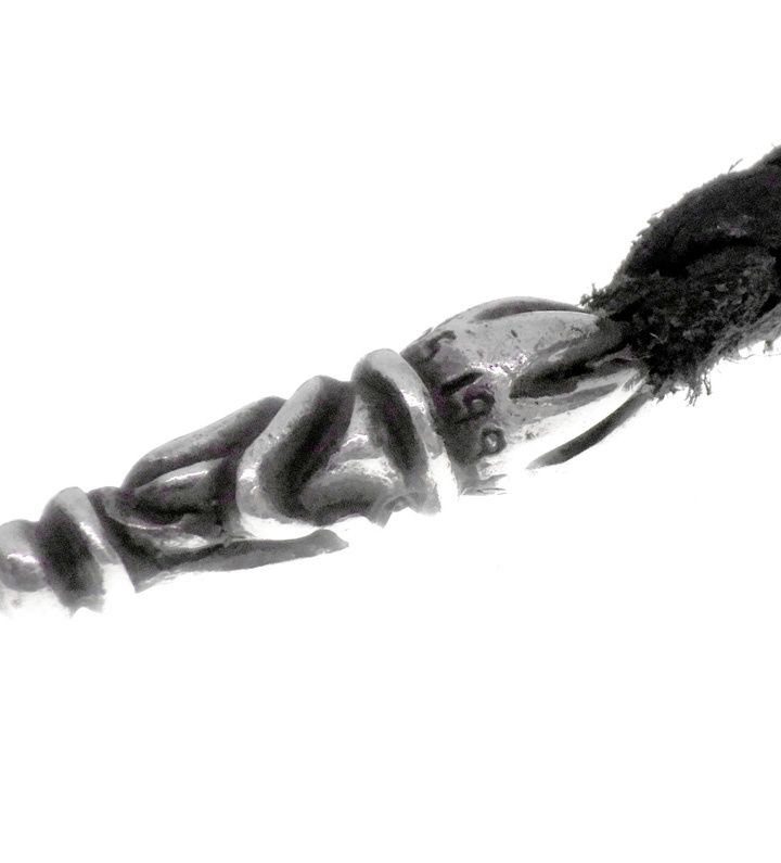 クロムハーツ LEATHER BRAID スクロールレザーブレード シルバー