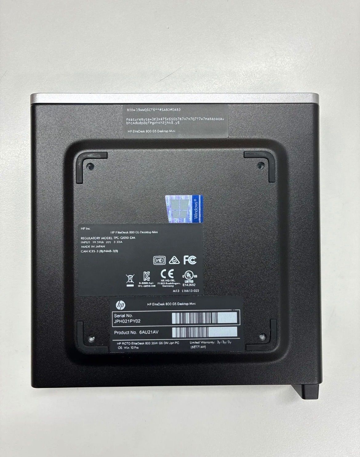 訳あり 特価 HP EliteDesk 800 G5 Desktop Mini i5-9500T/8GB BIOS確認