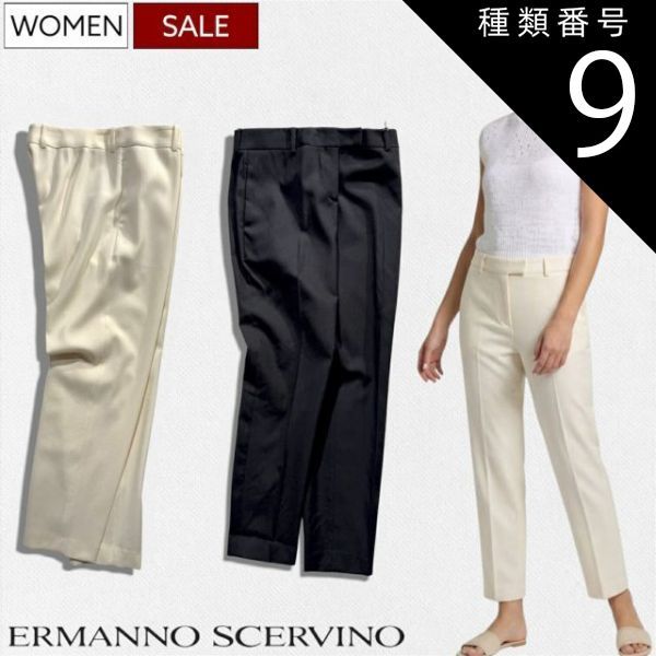 種類9：38/ブラック 【定価169,400円(税込)】ERMANNO SCERVINO -エルマンノ シェルビーノ- ミニマルなシルエットながら一目で上質とわかる存在感を放つ１本！サマーウールパンツ 769308 イタリア製 ホワイト ブラック レディース