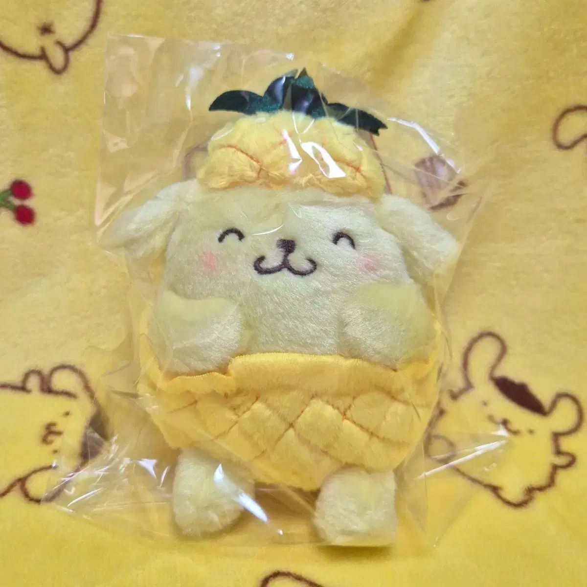 2021 サンリオ 中島ポムポムプリン パイナップル マスコット キーホルダー ぬいぐるみ