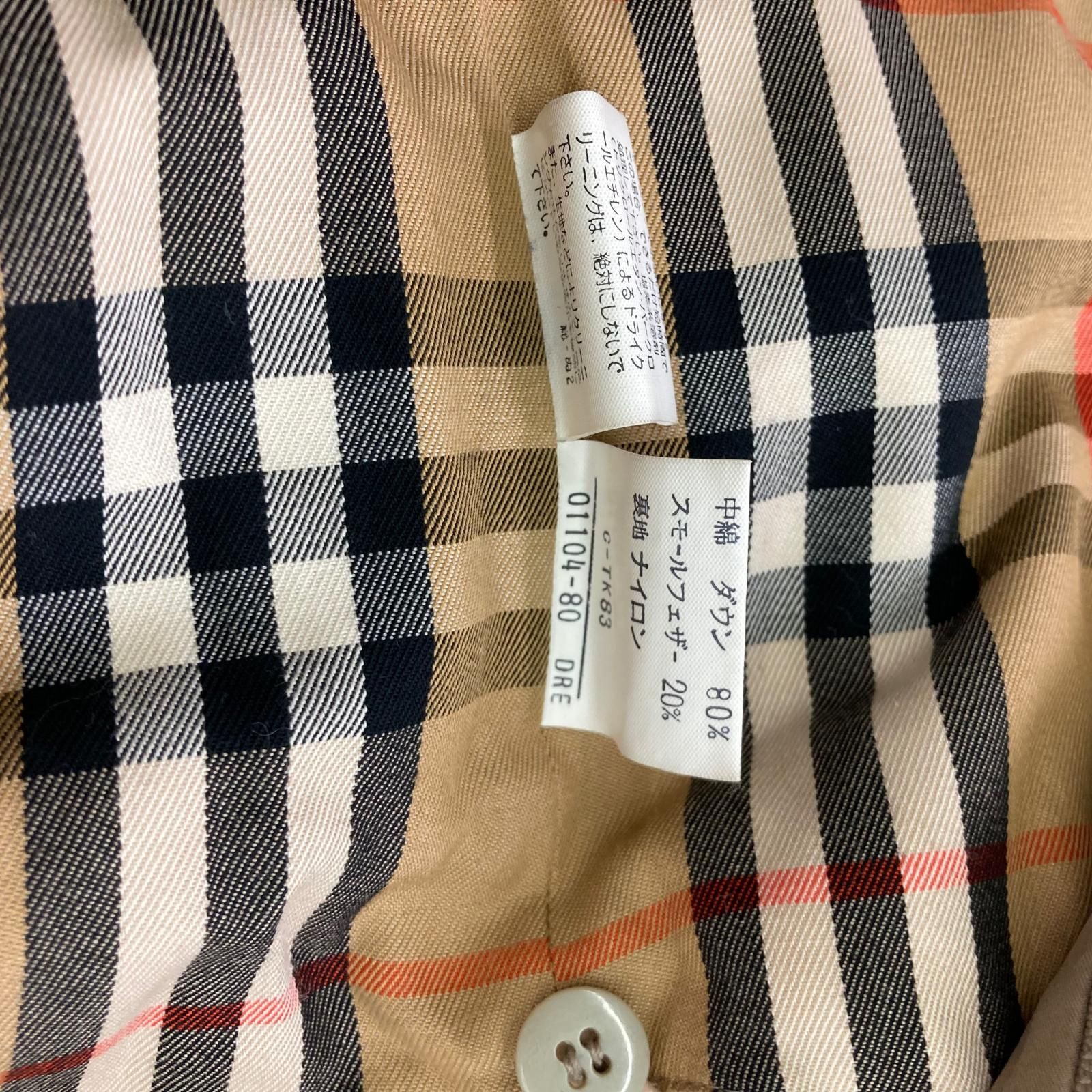 180053 BURBERRY バーバリー コート M ベージュ ノバチェック柄 ダウン
