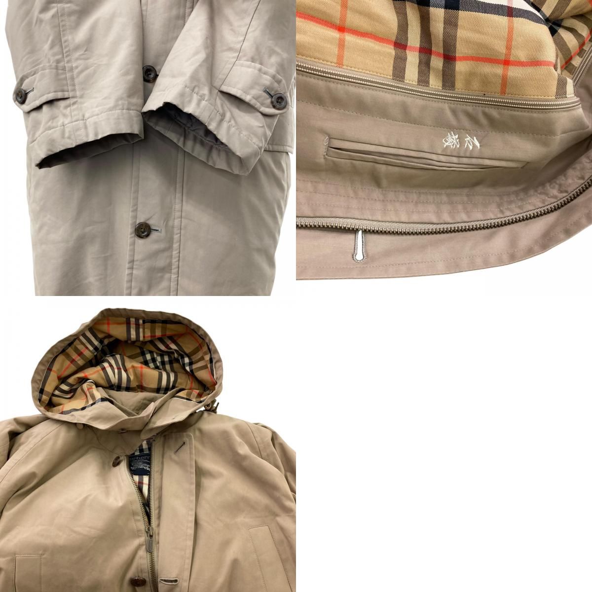 180053 BURBERRY バーバリー コート M ベージュ ノバチェック柄 ダウン
