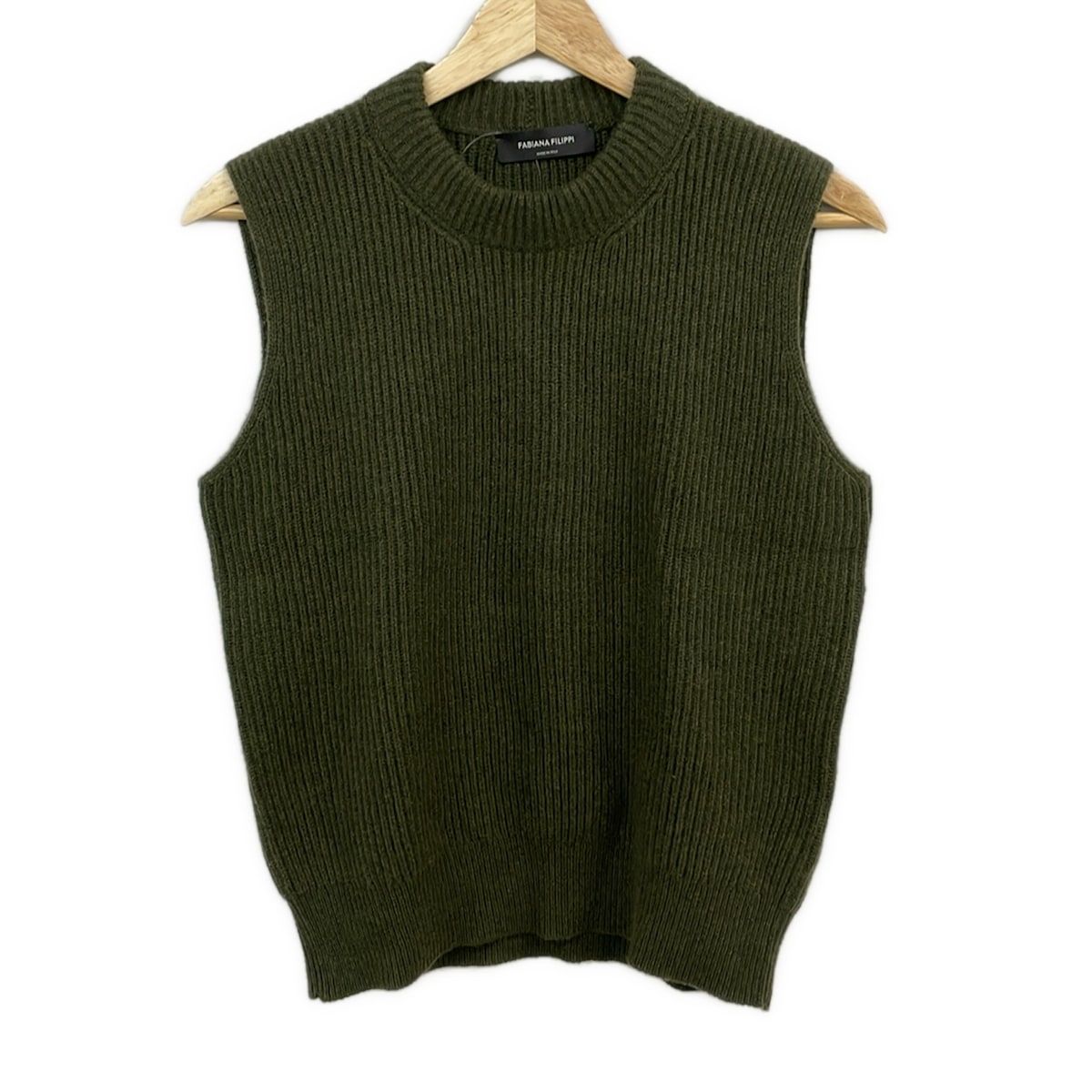 FABIANA FILIPPI(ファビアーナフィリッピ) ノースリーブセーター サイズI 42/S レディース美品 カーキ カシミヤ