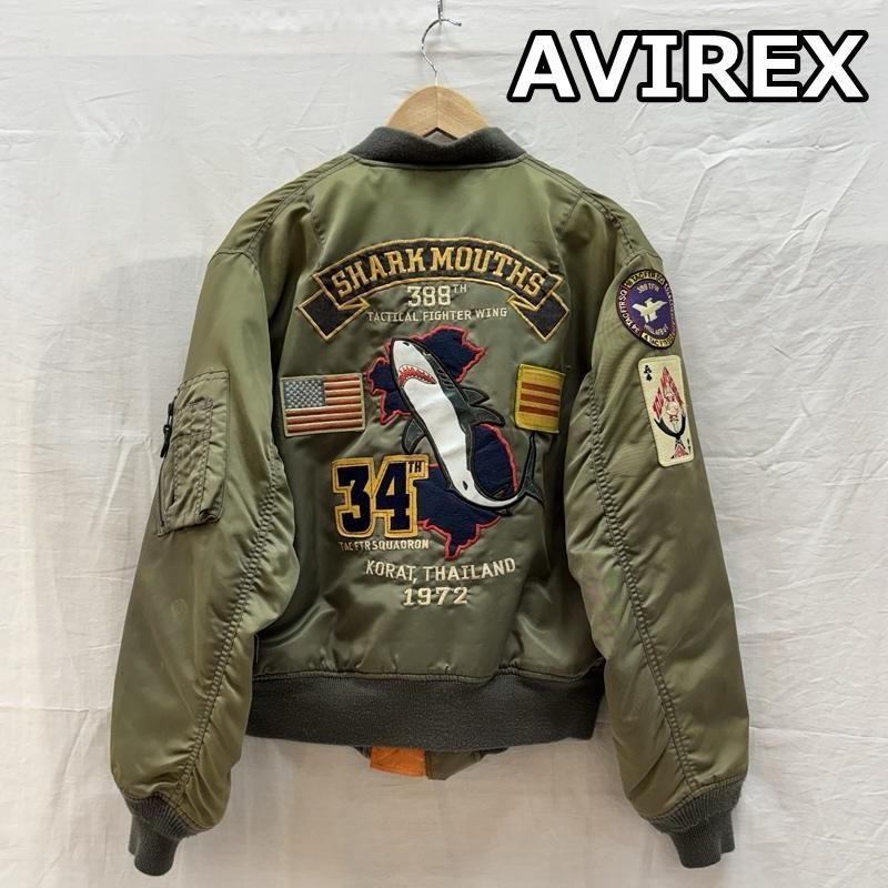 最終値下【希少】AVIREX MA-1 シャークマウス 388th TFW L アヴィレックス MA-1 フライトジャケット シャークマウス 388戦術戦闘