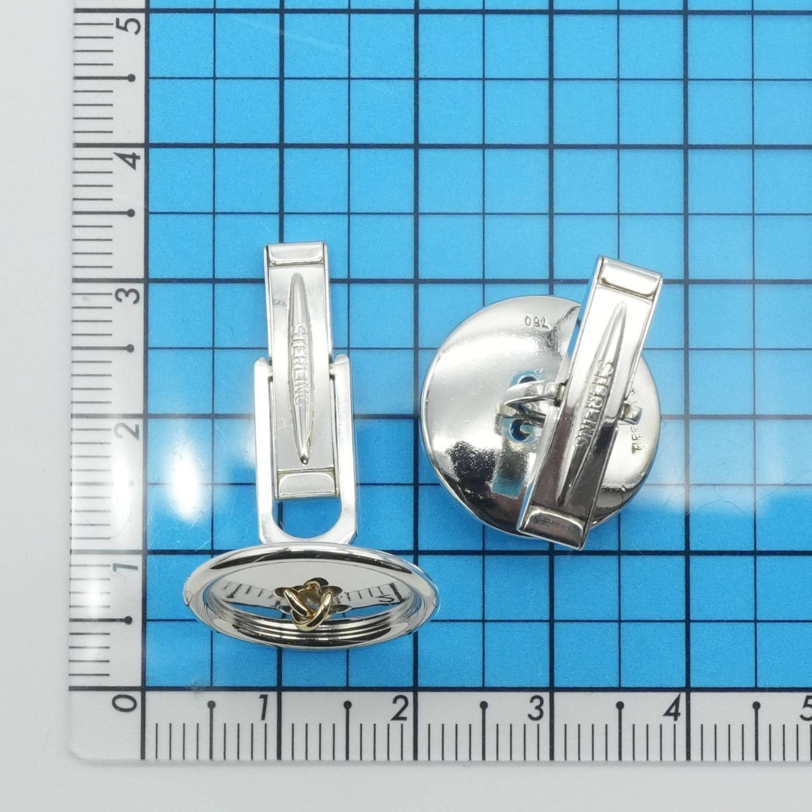 極美品 ティファニー ボタンモチーフ コンビ カフス /26-0589 - メルカリ