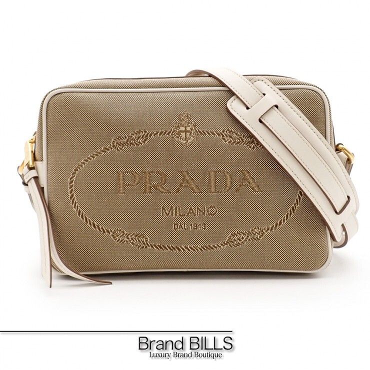 未使用品 PRADA プラダ ロゴジャガード ショルダーバッグ 1BH089 レザー ロゴジャガード コルダ レディース