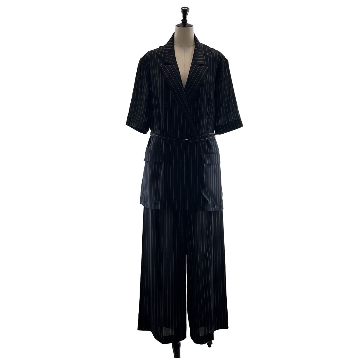 AMERI / アメリ | セットアップ / BACK CURTAIN OPEN HS JACKET ジャケット パンツ | M | ネイビー/ホワイト | レディース
