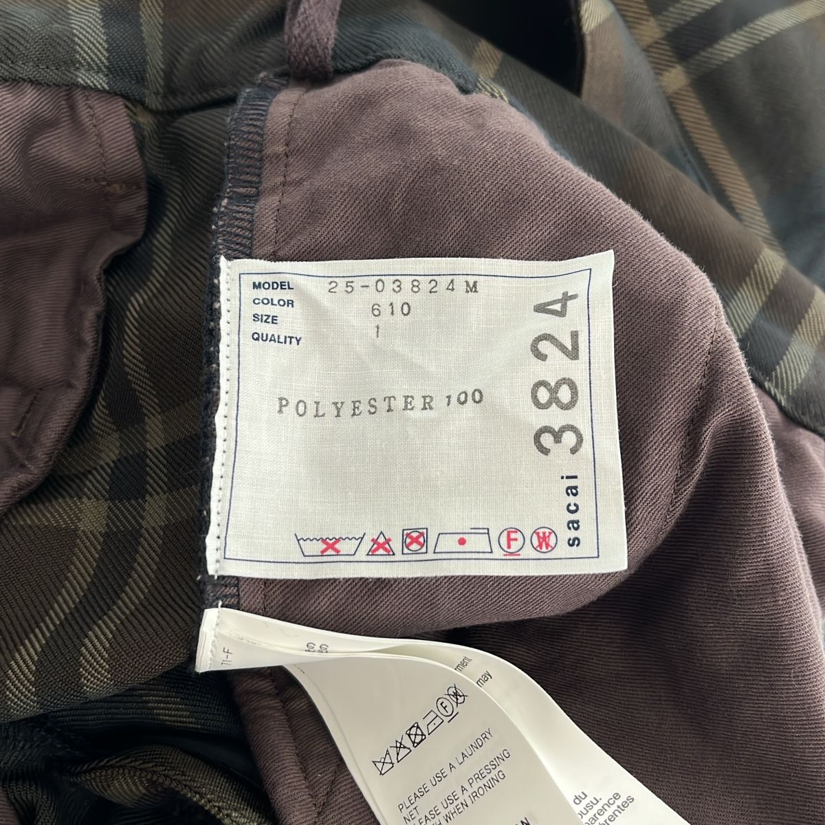 sacai / サカイ | 2025AW | Plaid Pants / チェック ベルテッド カーゴ