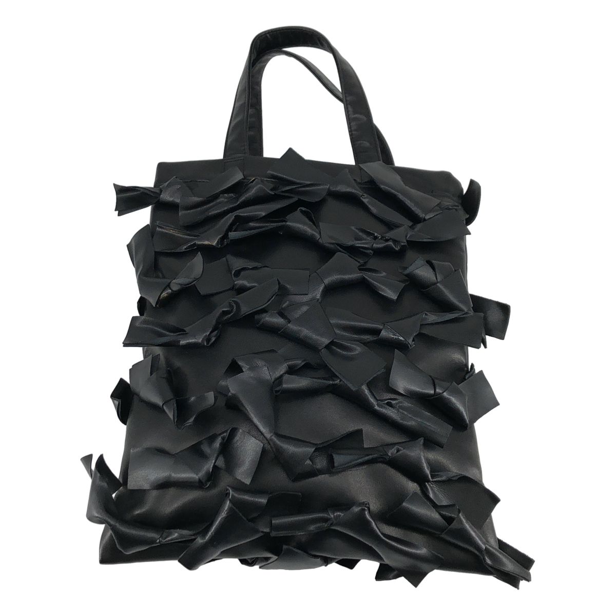 COMME des GARCONS GIRL / コムデギャルソンガール | エコレザー リボンデザイン トートバッグ | ブラック | レディース
