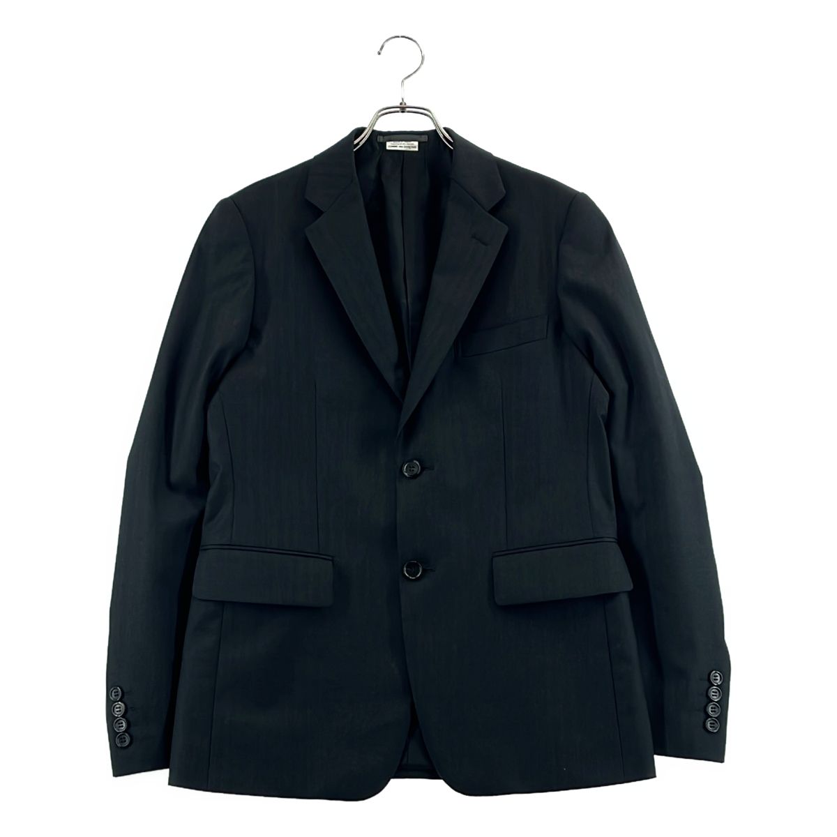 【美品】  COMME des GARCONS HOMME DEUX / コムデギャルソンオムドゥ | 2025AW | ストライプ シングルブレスト テーラードジャケット / ロゴ総裏地 | S | チャコールブラック | メンズ 美品】 COMME des GARCONS HOMME DEUX / コムデギャルソンオムドゥ
