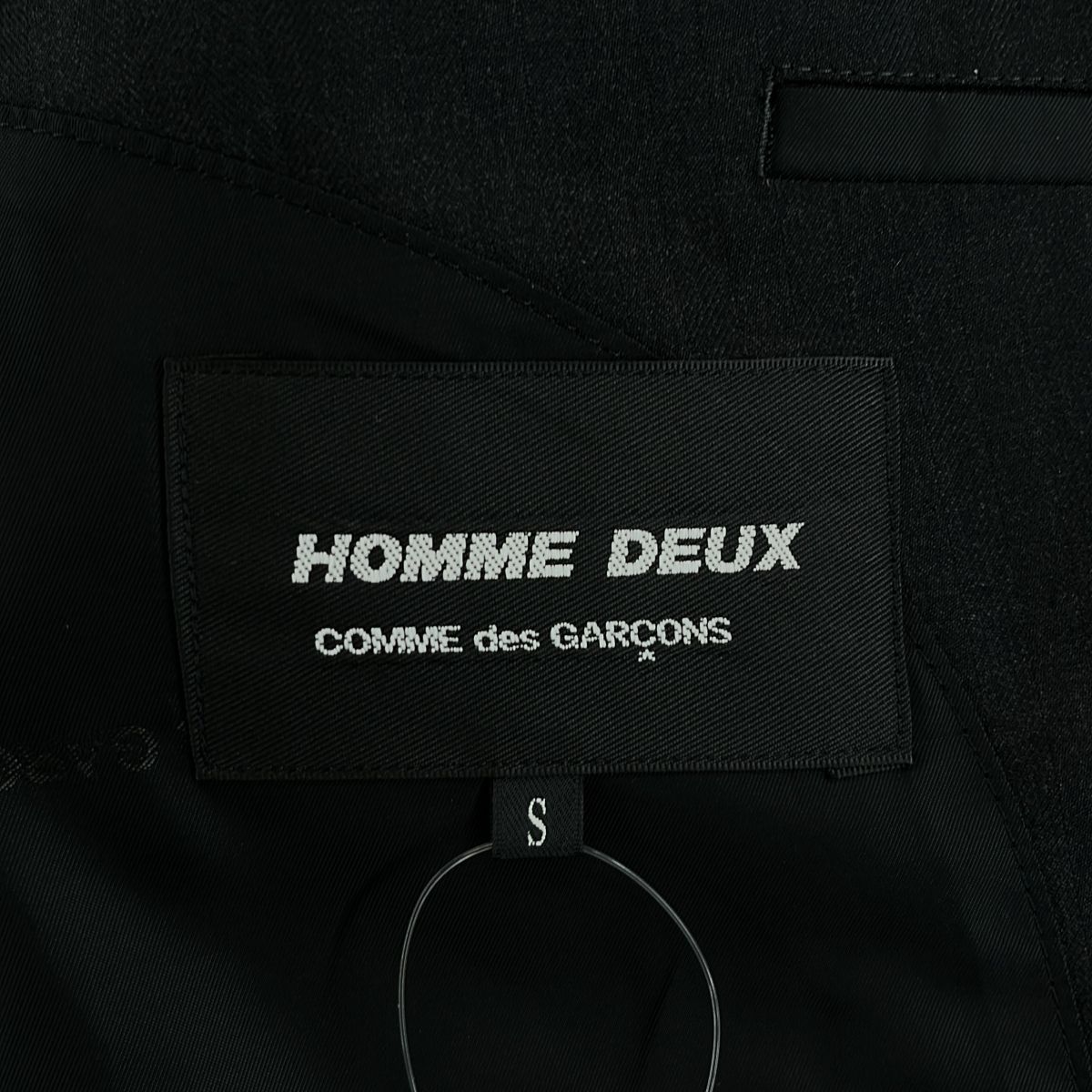 【美品】  COMME des GARCONS HOMME DEUX / コムデギャルソンオムドゥ | 2025AW | ストライプ シングルブレスト テーラードジャケット / ロゴ総裏地 | S | チャコールブラック | メンズ 美品】 COMME des GARCONS HOMME DEUX / コムデギャルソンオムドゥ
