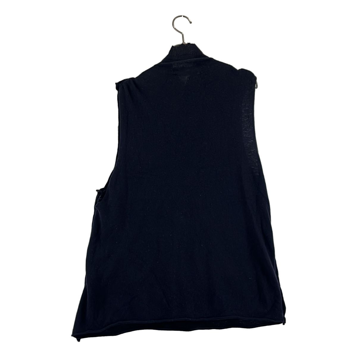 COMME des GARCONS SHIRT / コムデギャルソンシャツ | ウール カットオフ レイヤードデザイン ニットベスト | M | ネイビー/グレー | メンズ COMME des GARCONS SHIRT / コムデギャルソンシャツ | ウール カット
