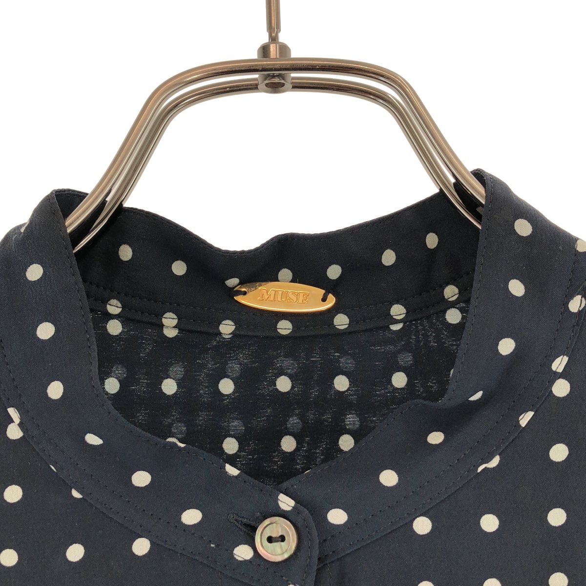 20AW☆ミューズドゥドゥーズイエムクラス☆ネイビードットプリントシャツ シルク MUSE de Deuxieme Classe / ミューズドゥーズィーエムクラス | 2020SS
