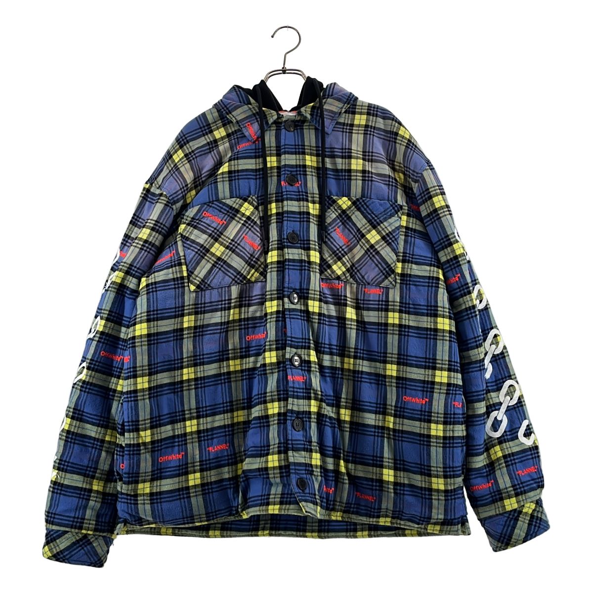 Off-White / オフホワイト | Plaid Jacket 裏地キルティング チェックシャツジャケット | M | ブルー/グリーン | メンズ Off-White / オフホワイト | Plaid Jacket 裏地キルティング チェック