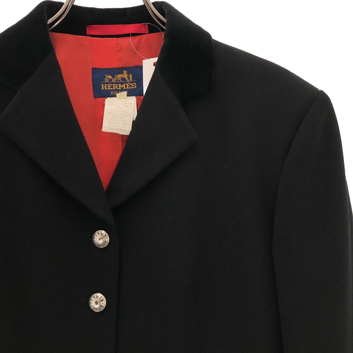 HERMES / エルメス | ウール ロゴメタルボタン シングルブレスト