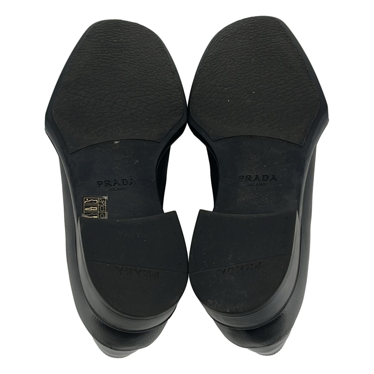 美品】 PRADA / プラダ | スクエアトゥ ラバーソール レザーダービー