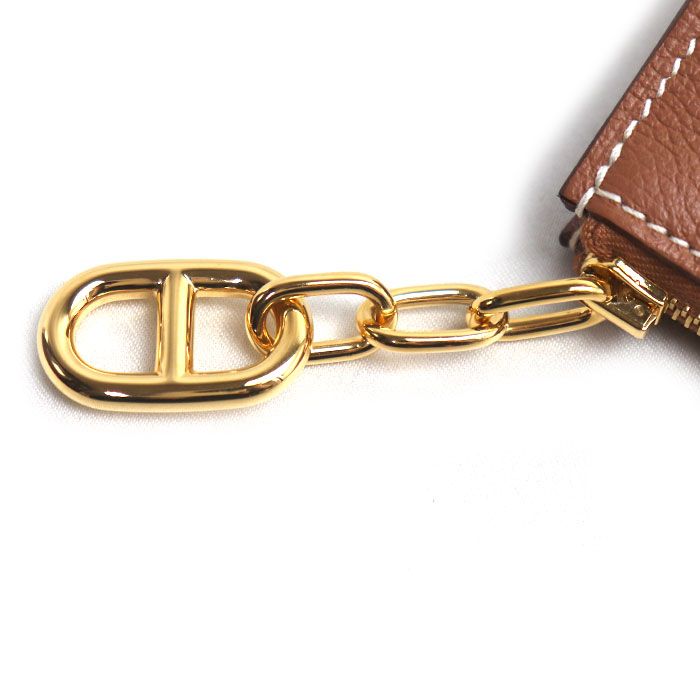 HERMES エルメス ジップアンゴーPM ポーチ ゴールド H084321CC37