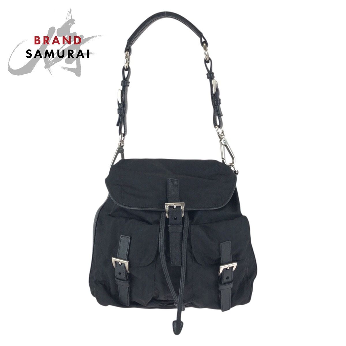レディース プラダ ショルダーバッグ 三角ロゴプレート シルバー金具 