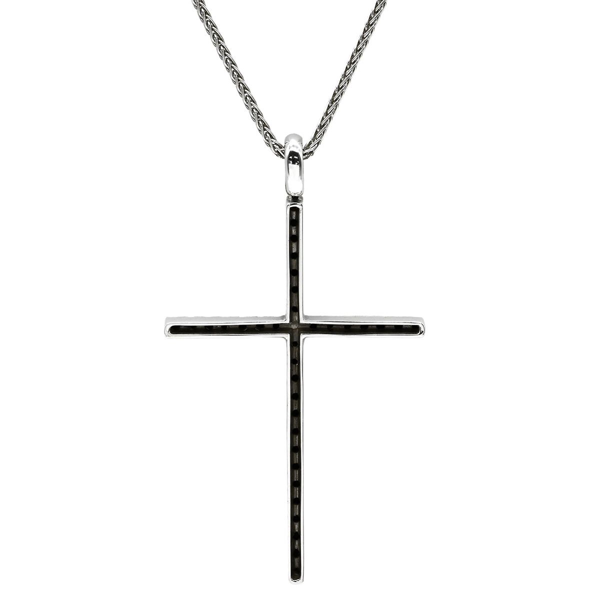 ダミアーニ DAMIANI ネックレス ミステリークロス ダイヤモンド ブラック×ホワイトゴールド ブラックダイヤ 十字架 CROSS ペンダント 【箱】 【保証書】【中古】 ダミアーニ DAMIANI ネックレス ミステリークロス ダイヤモンド