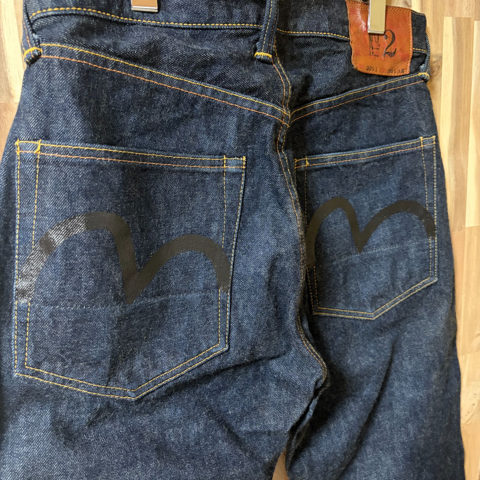 極美品】EVISU エヴィス Lot2001 No.2 黒カモメ 濃紺 W30 - メルカリ