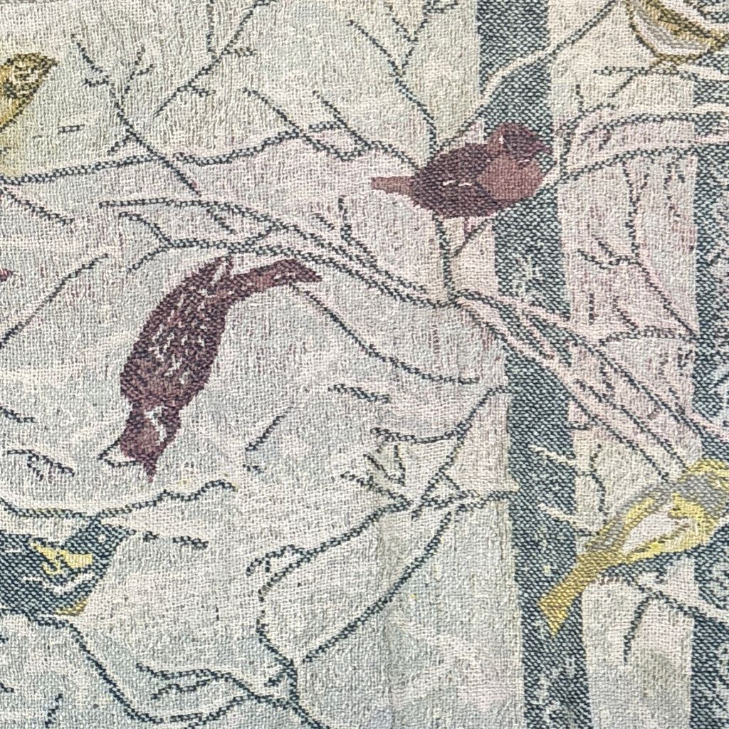 vintageラグ ブランケット マルチカバー タペストリー 小鳥 カラフル