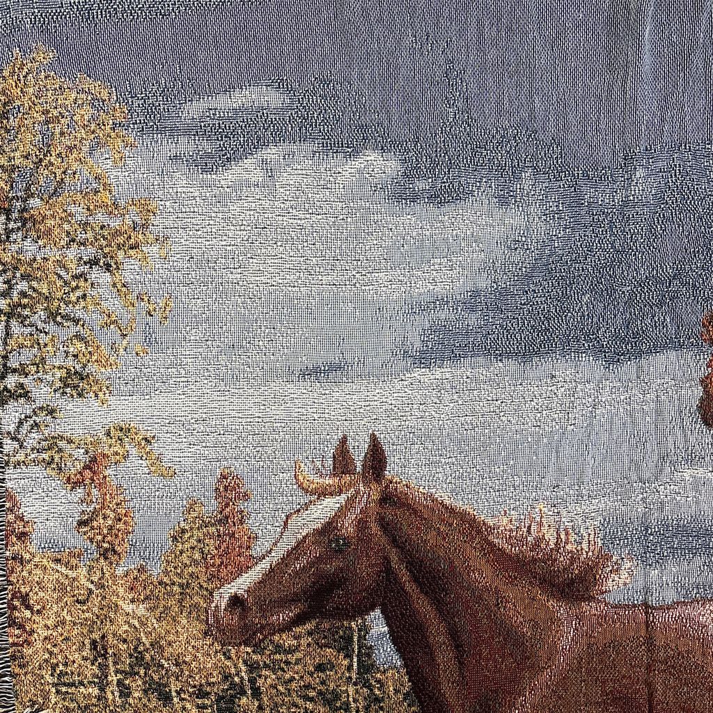vintageラグ ブランケット マルチカバー タペストリー USA製 馬 ホース