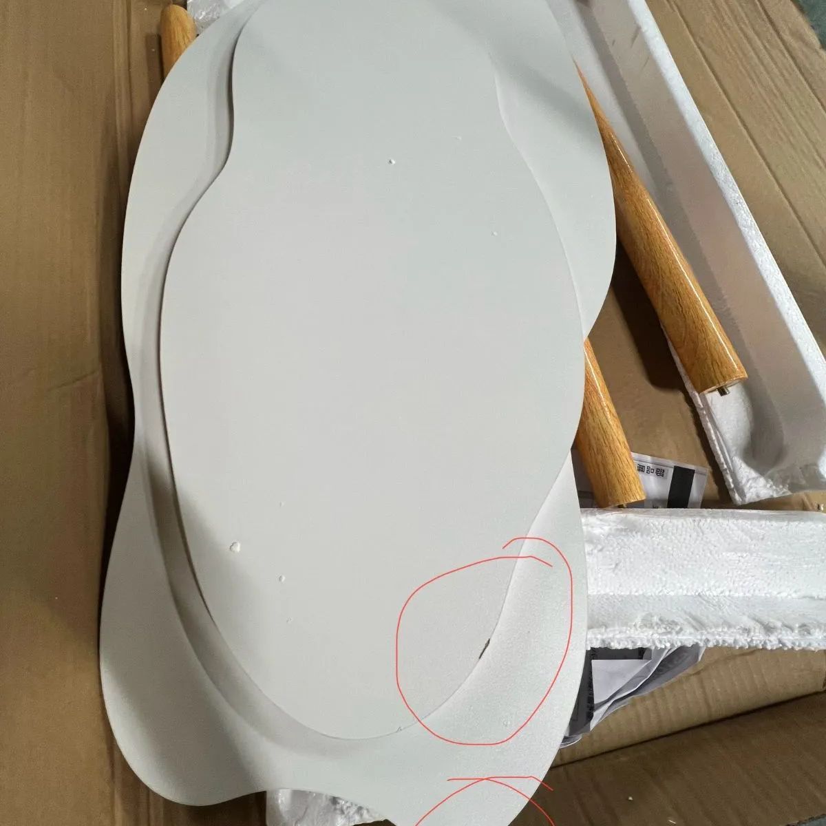 新品未使用・キズあり】折りたたみローテーブル 天然木 ホワイト 80×40