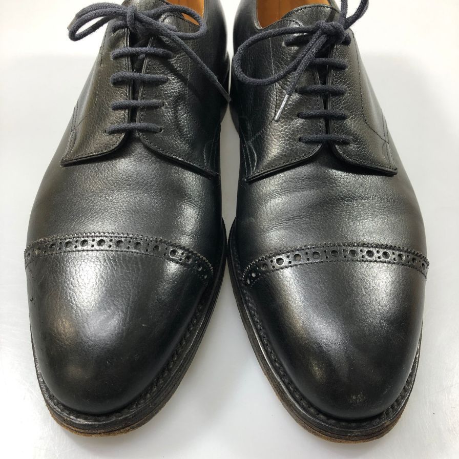 JOHN LOBB RUSSEL PARIS ジョンロブ　ラッセル ジョンロブ ラッセル パンチドキャップトゥ ブラック サイズ8E JOHN